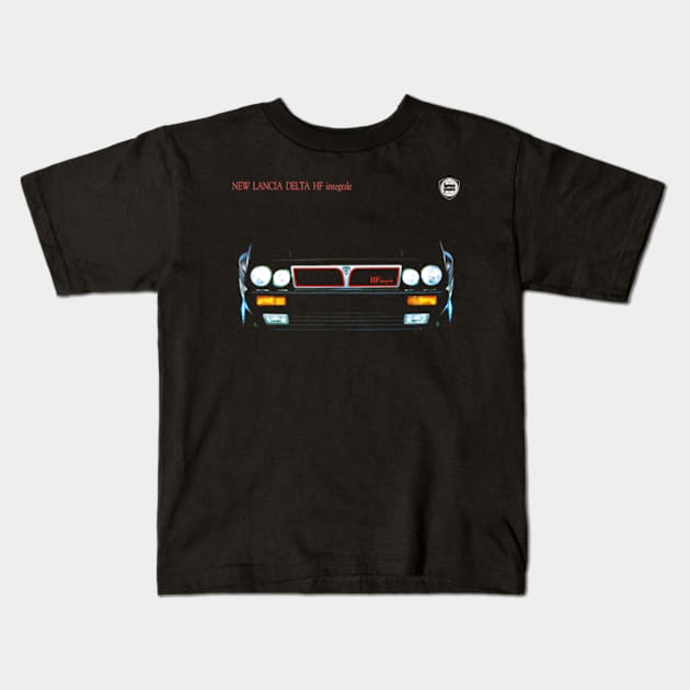 DELTA INTEGRALE - brochure Kids T-Shirt by Throwback Motors